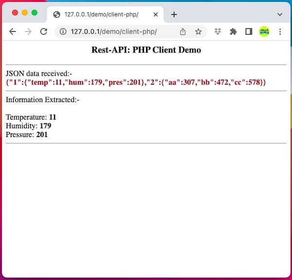 Rest-API demo - PHP code
