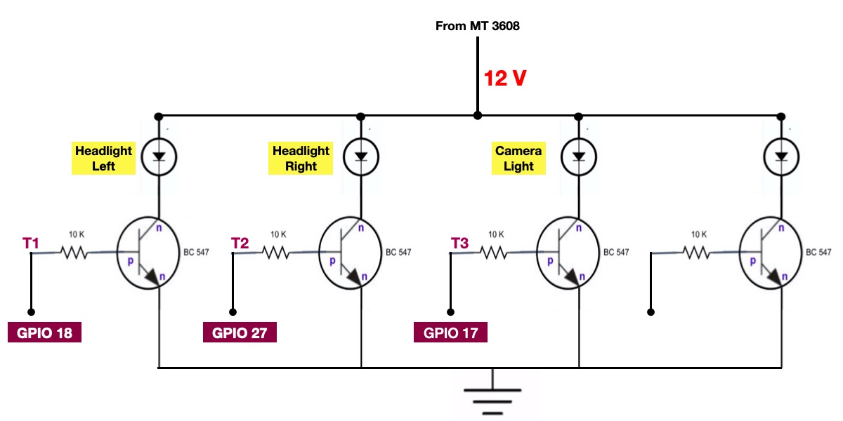 Transistor BC547 Switching Circuit - Raspberry Pi interface